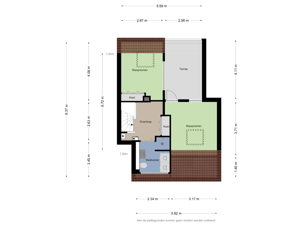 View floorplan of Tweede verdieping of Kloosterwiel 23