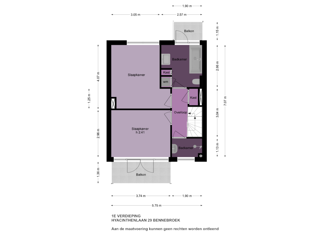 View floorplan of 1e Verdieping of Hyacinthenlaan 29