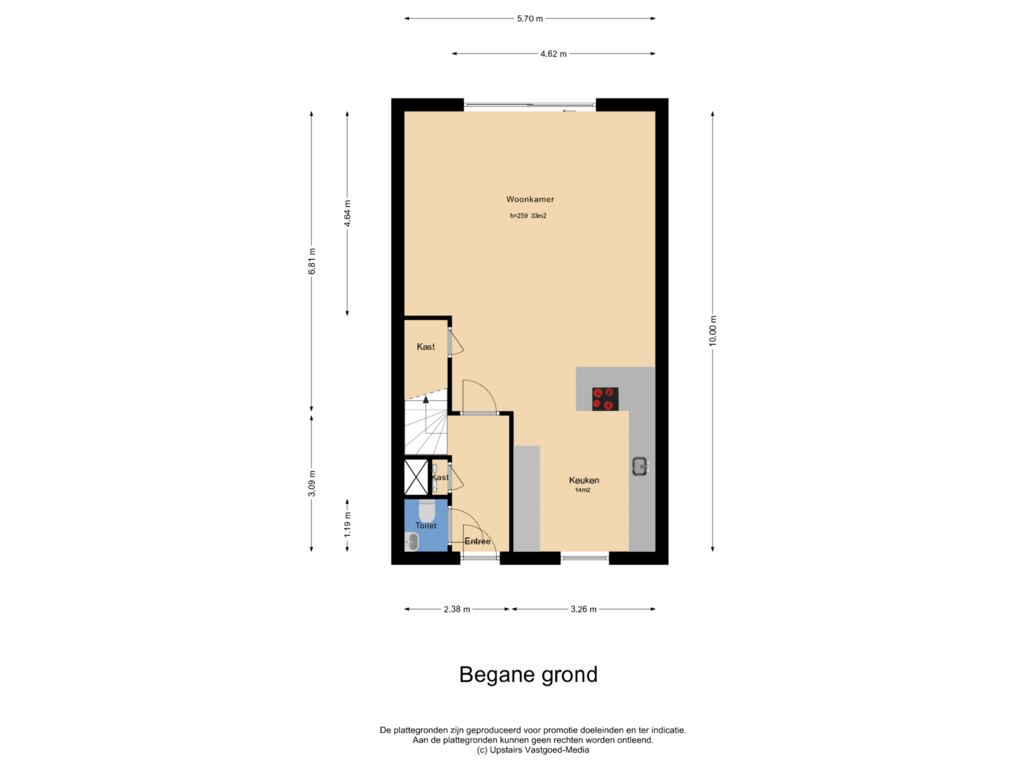 View floorplan of Begane grond of Jean Perrinstraat 7