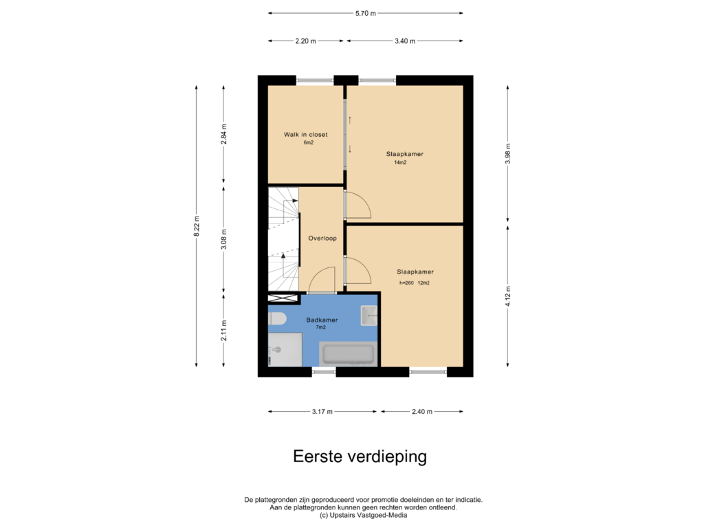 View floorplan of Eerste verdieping of Jean Perrinstraat 7