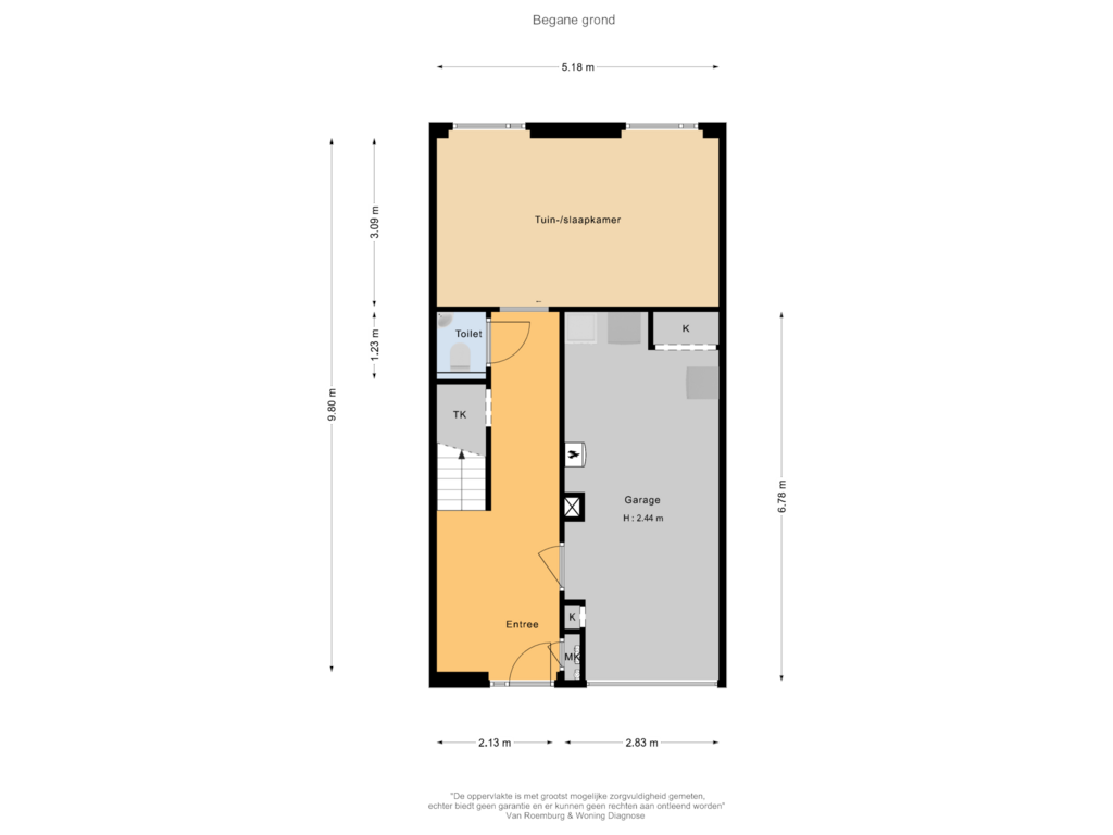 Bekijk plattegrond van Begane grond van Groenlandstraat 12