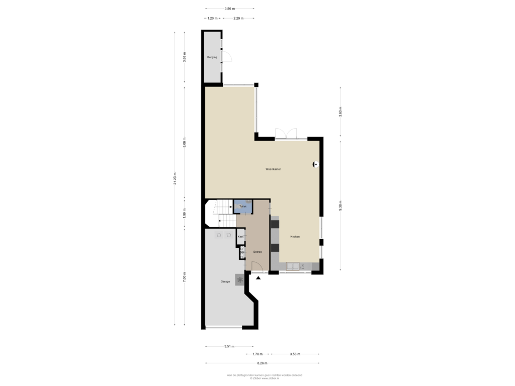 View floorplan of Begane Grond of Voorschoterweg 71-B