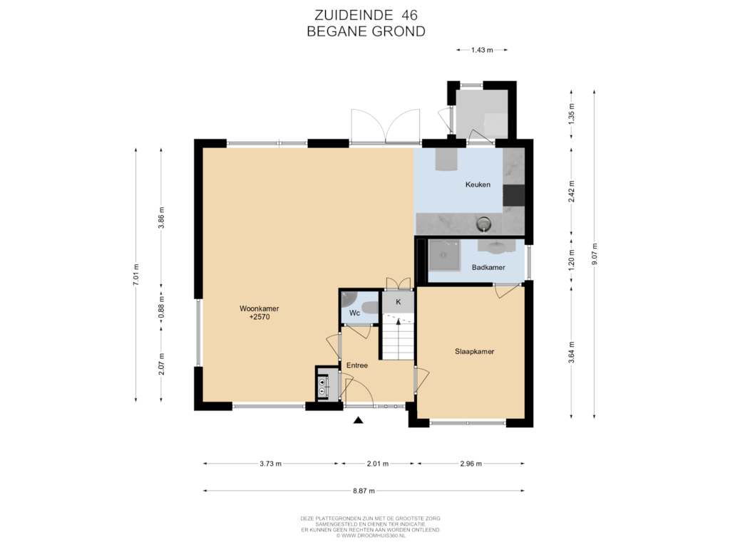 View floorplan of Begane grond of Zuideinde 46