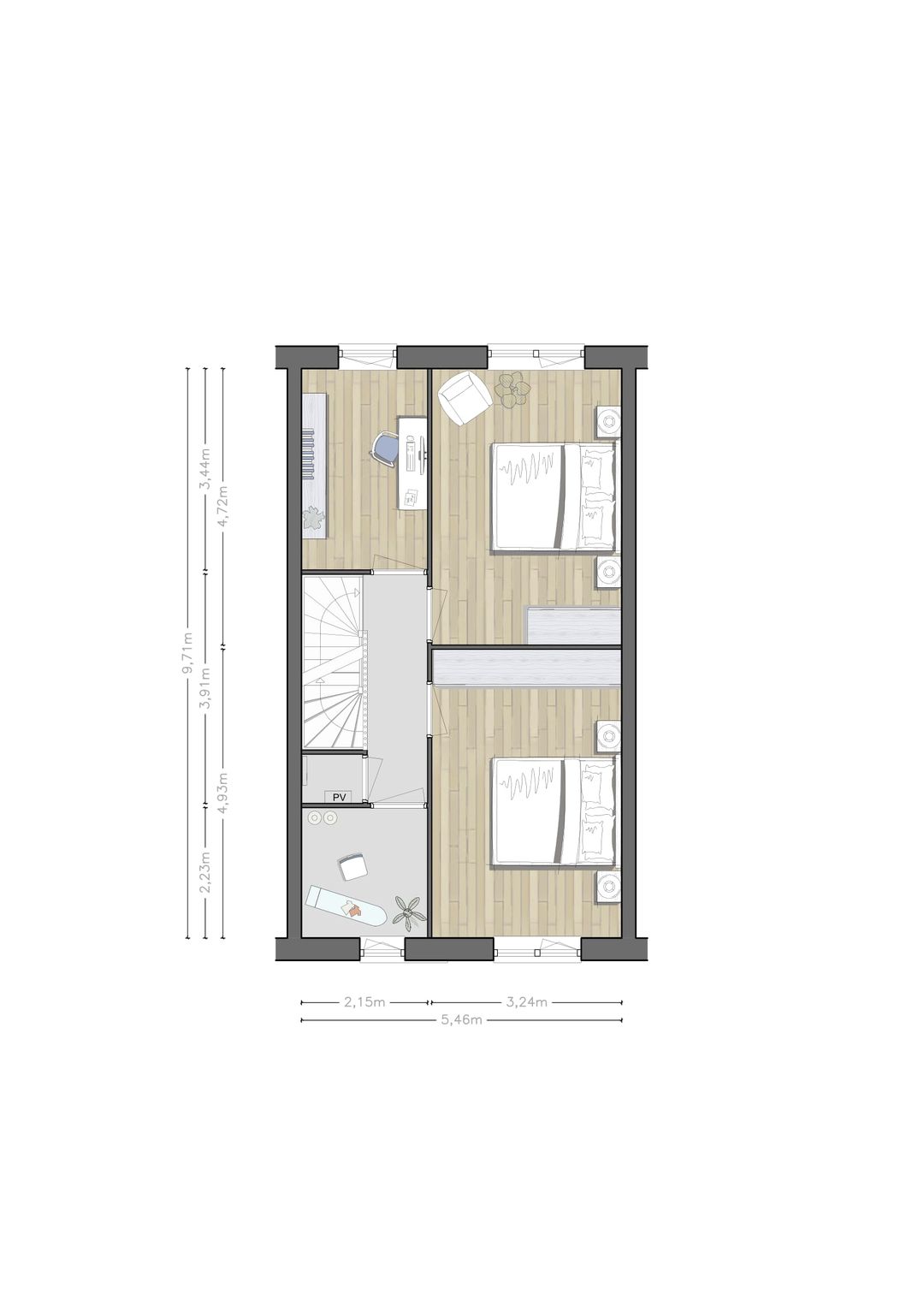 Foto 8 van Stadshuizen P.C. Hooftlaan (Bouwnr. 56)