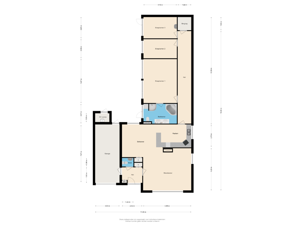 Bekijk plattegrond van Begane Grond van Denderstraat 17