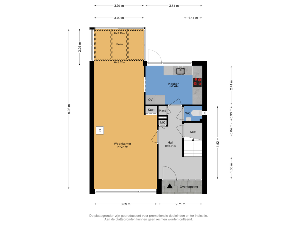 View floorplan of Begane grond of Amsivarilaan 27