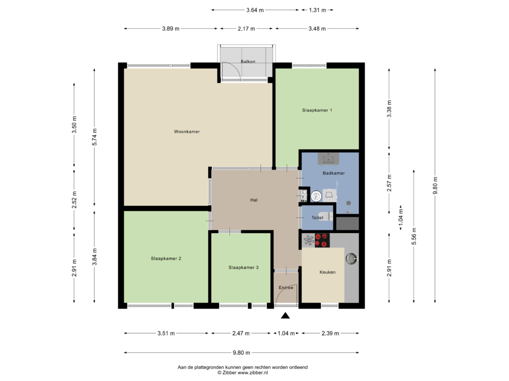 Bekijk plattegrond van Appartement van Bontwerkersdreef 16-C