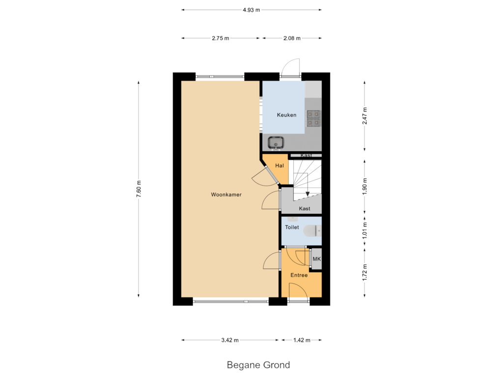 View floorplan of Begane Grond of Stormezandeweg 35