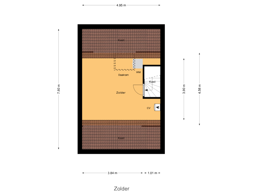 View floorplan of Zolder of Stormezandeweg 35