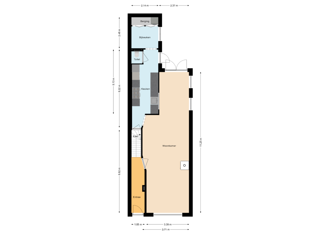 Bekijk plattegrond van Begane grond van Venneperweg 550