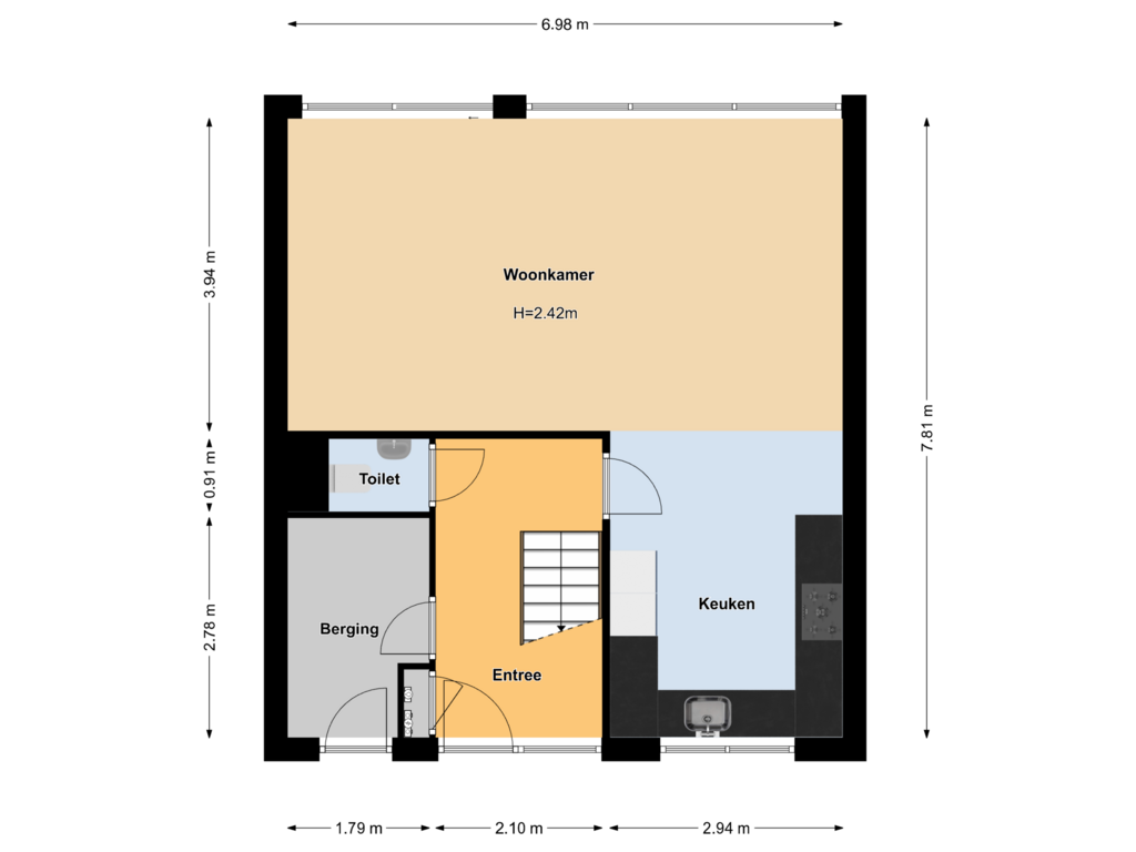 Bekijk plattegrond van Begane grond van Charlie Parkerstraat 5