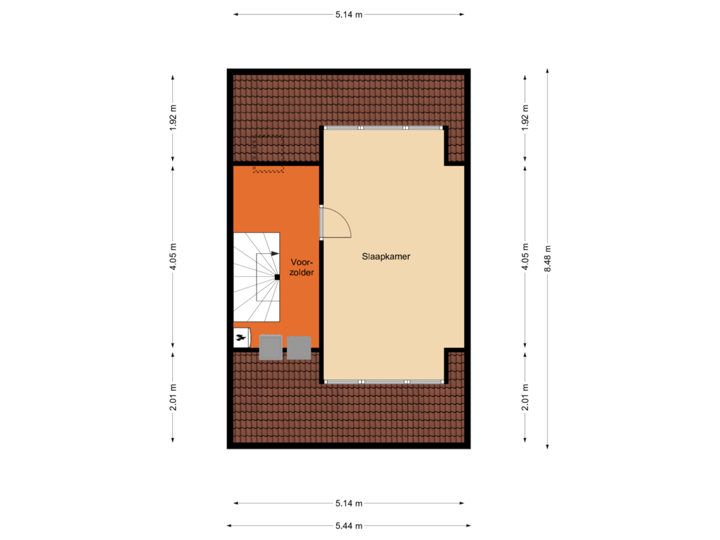 View floorplan of Tweede verdieping of Mozartstraat 77