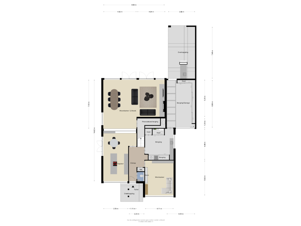 Bekijk plattegrond van Begane Grond van De Groeskant 9