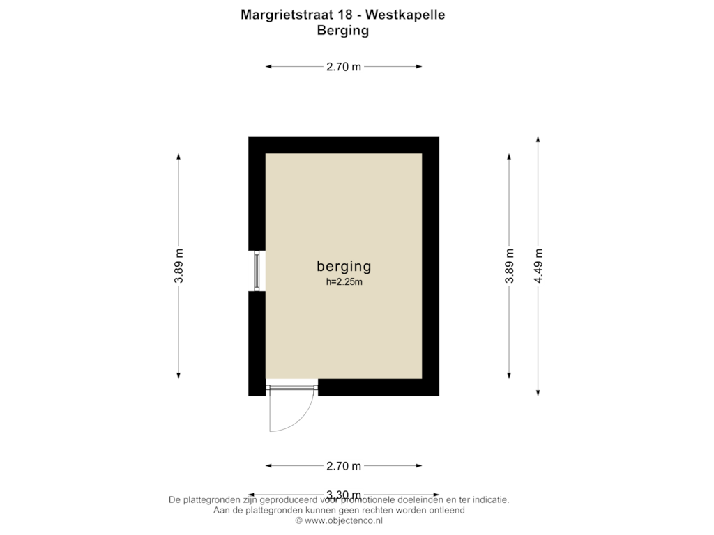 Bekijk plattegrond van BERGING van Margrietstraat 18