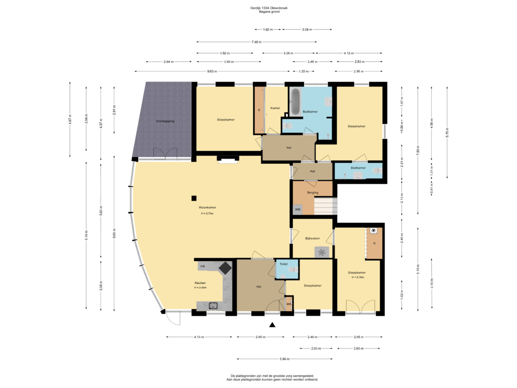 Bekijk plattegrond van Begane grond van Oerdijk 133-A