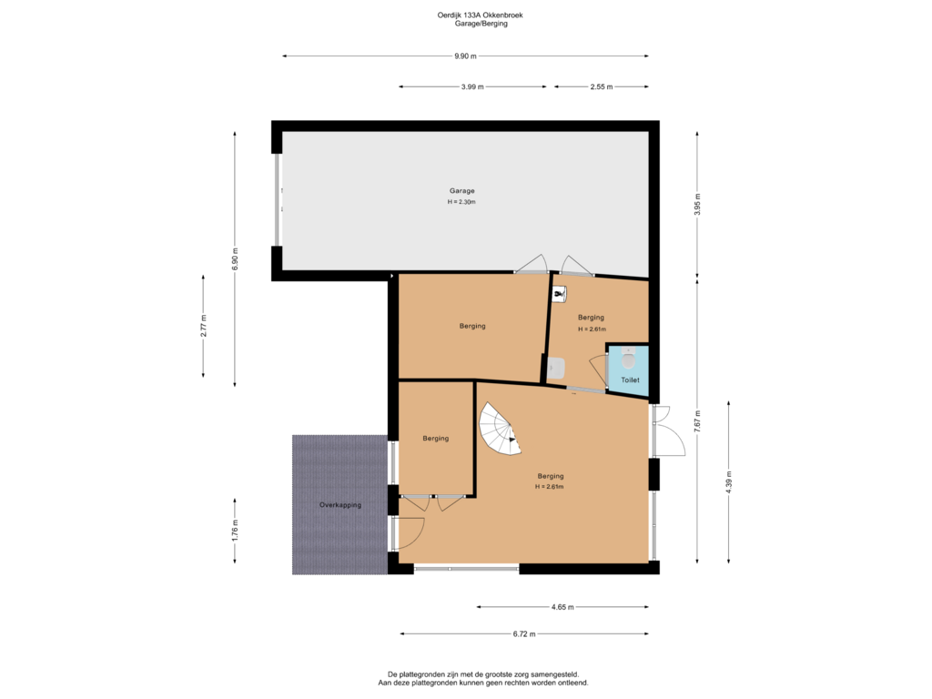 Bekijk plattegrond van Garage/Berging van Oerdijk 133-A