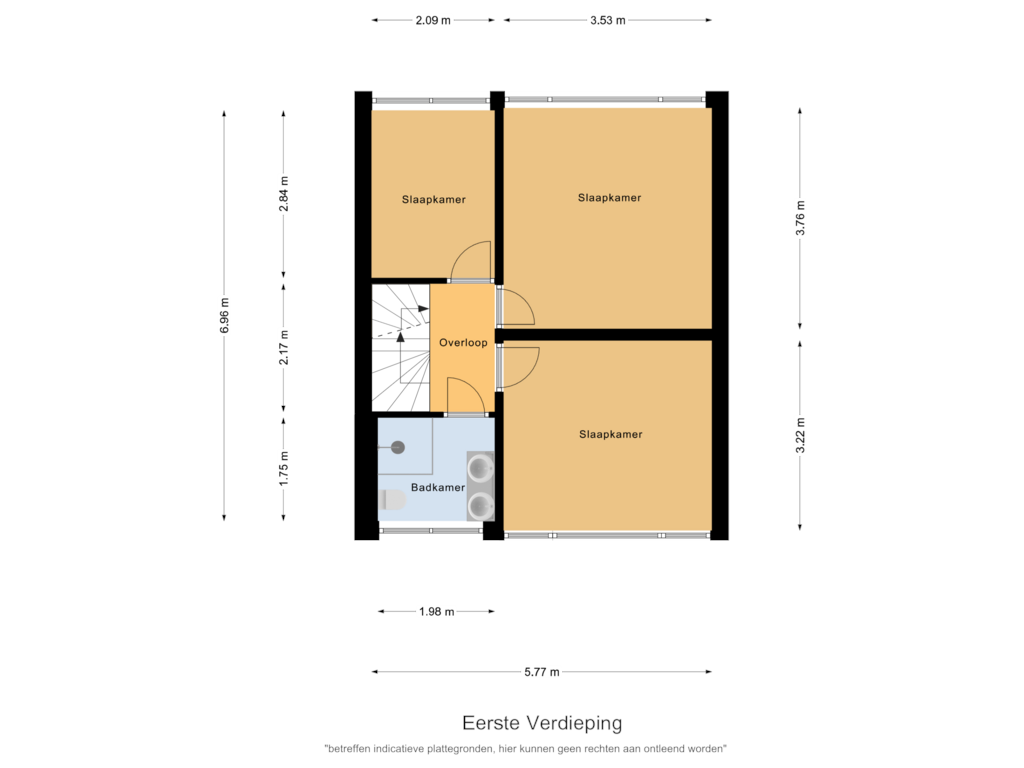 View floorplan of Eerste Verdieping of Leeuweriklaan 27