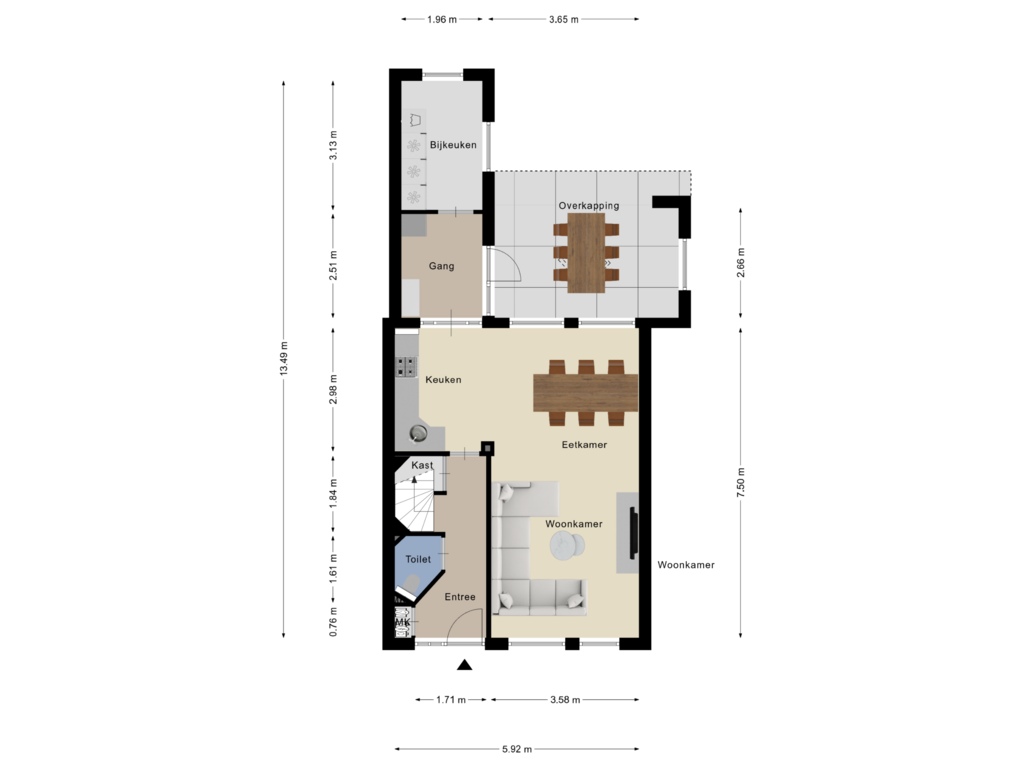 Bekijk plattegrond van Begane grond van J. Abelnstraat 71