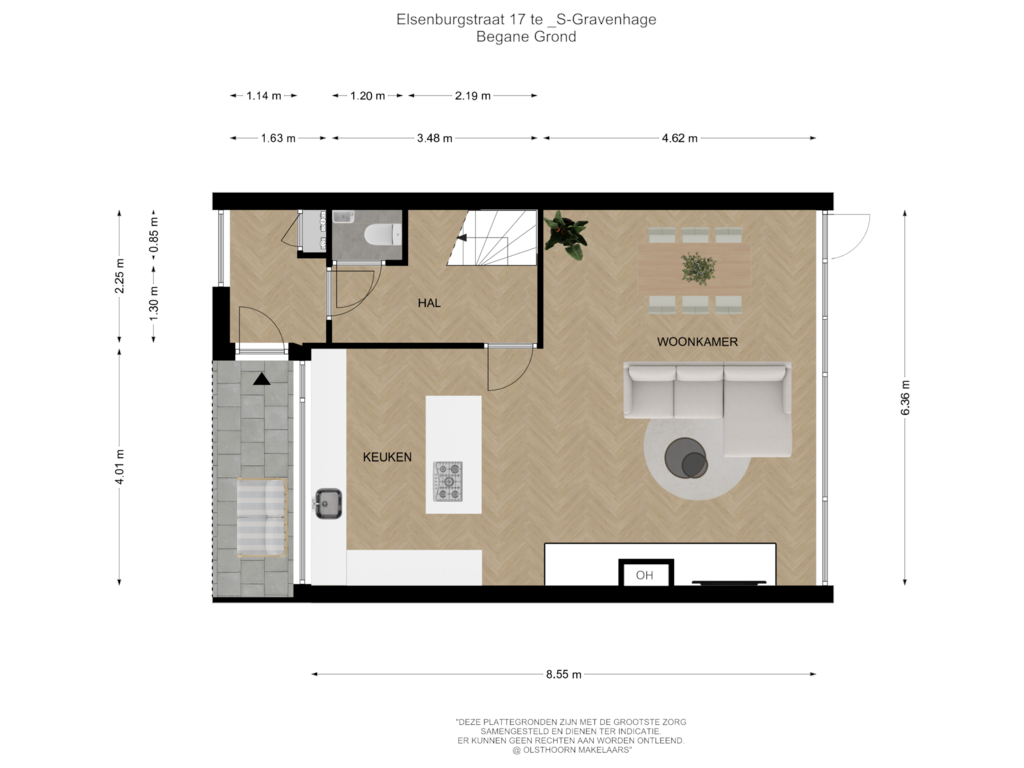 Bekijk plattegrond van Begane Grond van Elsenburgstraat 17