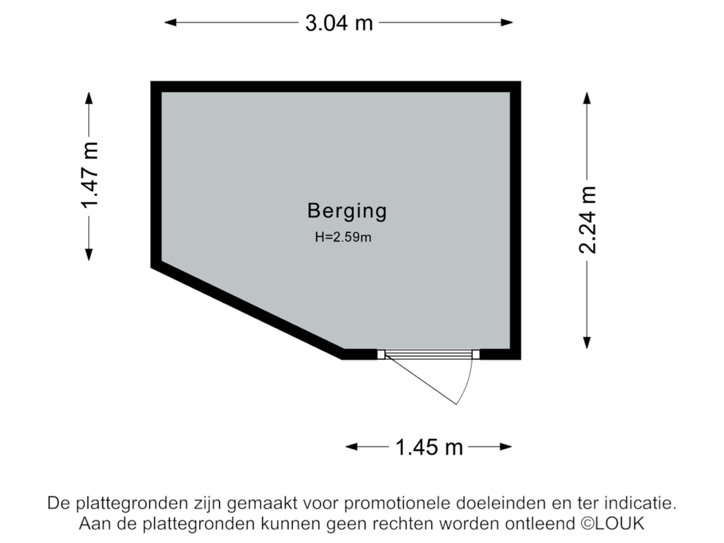 View floorplan of Berging of Oostsingel 178-H