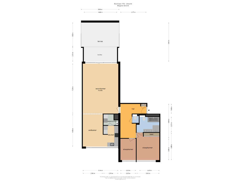 View floorplan of Begane Grond of Bachlaan 119