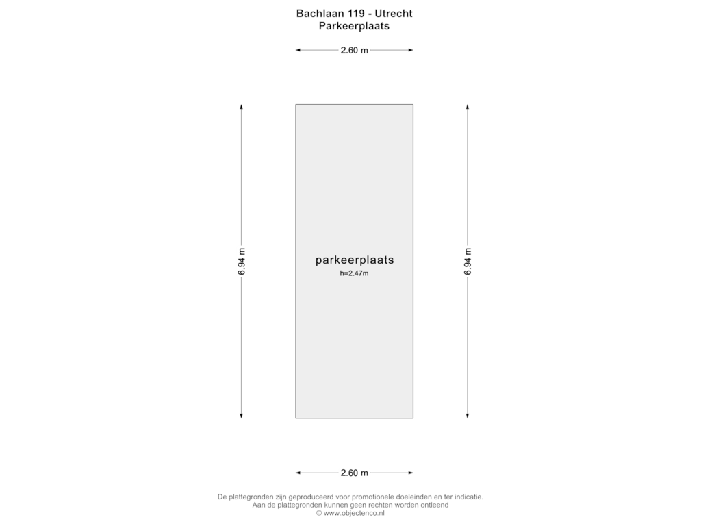 View floorplan of Parkeerplaats of Bachlaan 119