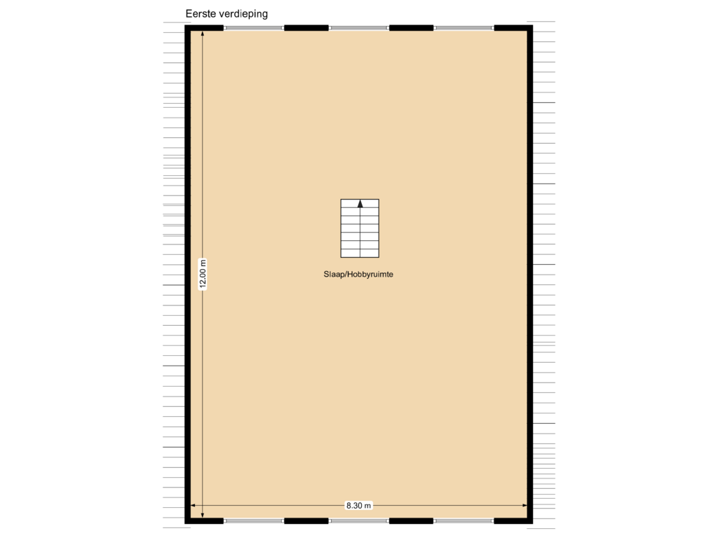 Bekijk plattegrond van Eerste verdieping van Hoofdstraat 38