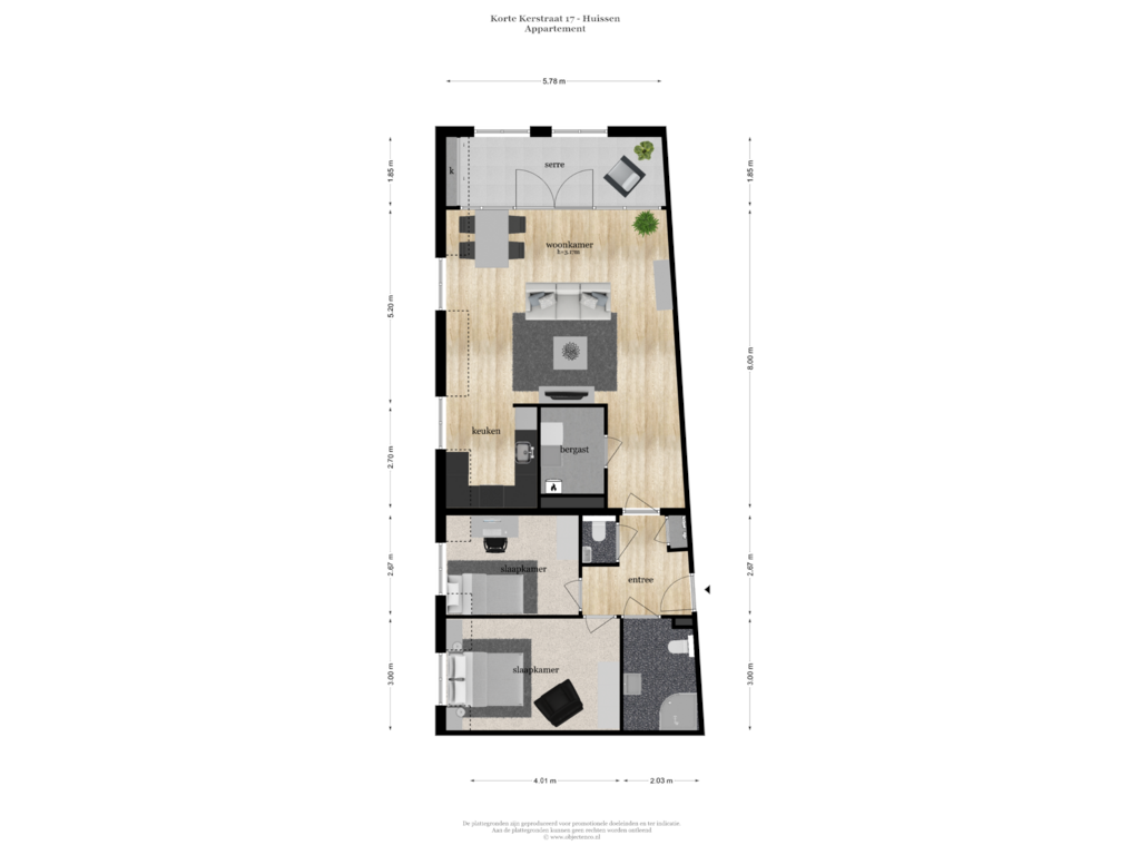 Bekijk plattegrond van APPARTEMENT van Kortekerkstraat 17