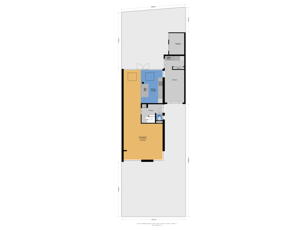 Bekijk plattegrond van Begane Grond Met Kavel van Eendenkooi 14