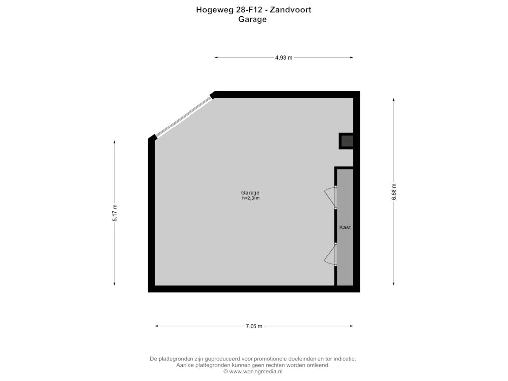 Bekijk plattegrond van Garage van Hogeweg 28-F12