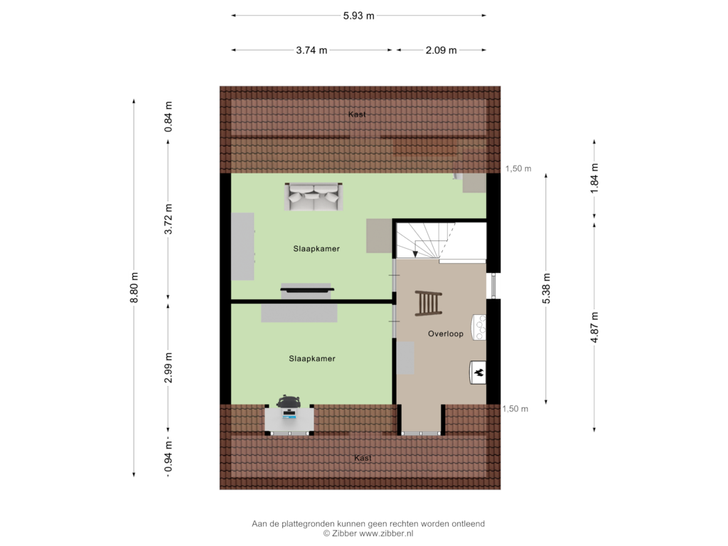 View floorplan of Tweede Verdieping of Hof van Eden 4