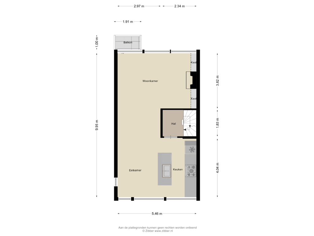 View floorplan of Eerste Verdieping of 't Kerkestuk 67