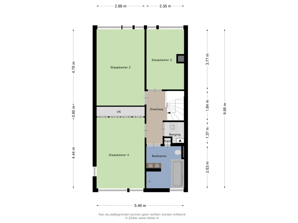 View floorplan of Tweede Verdieping of 't Kerkestuk 67