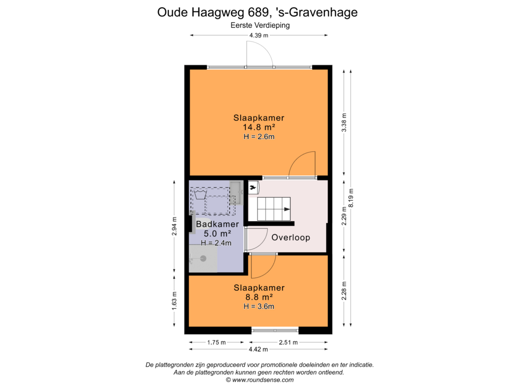 Bekijk plattegrond van Eerste Verdieping van Oude Haagweg 689