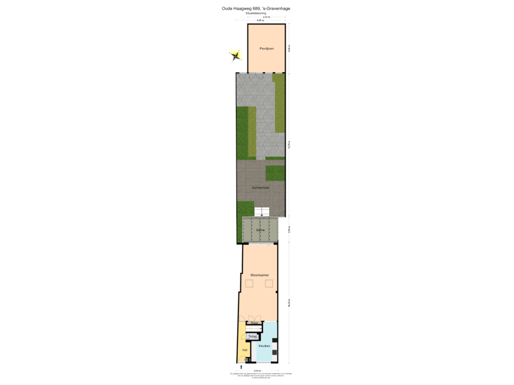 Bekijk plattegrond van Situatietekening van Oude Haagweg 689