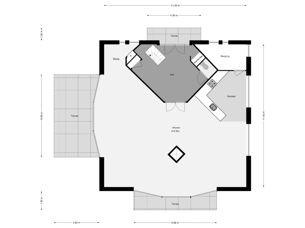 View floorplan of Begane Grond of Ringvaartpark 27