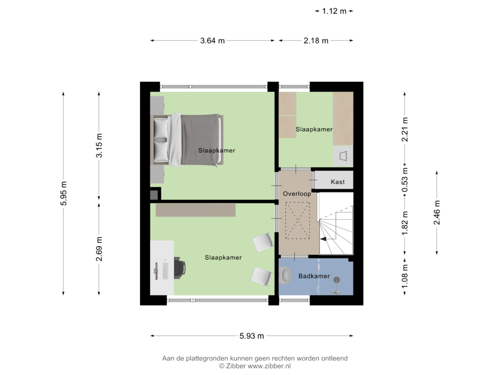 Bekijk plattegrond van Eerste Verdieping van Gerardus Mensstraat 4