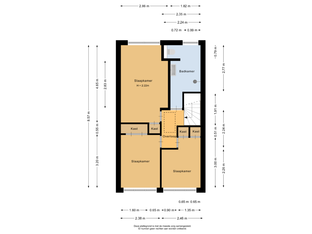 Bekijk plattegrond van Eerste verdieping van 3e Poellaan 17