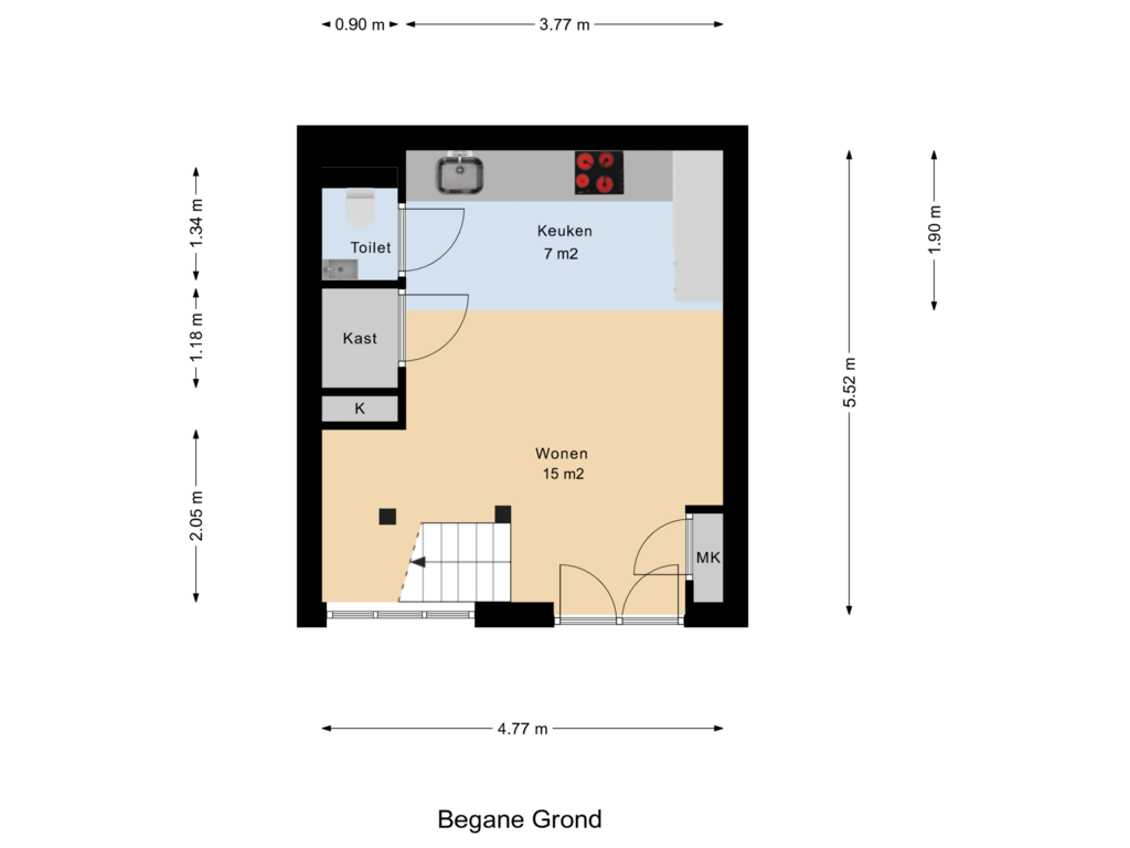 Bekijk plattegrond van Begane Grond van Raoul Wallenbergplantsoen 7