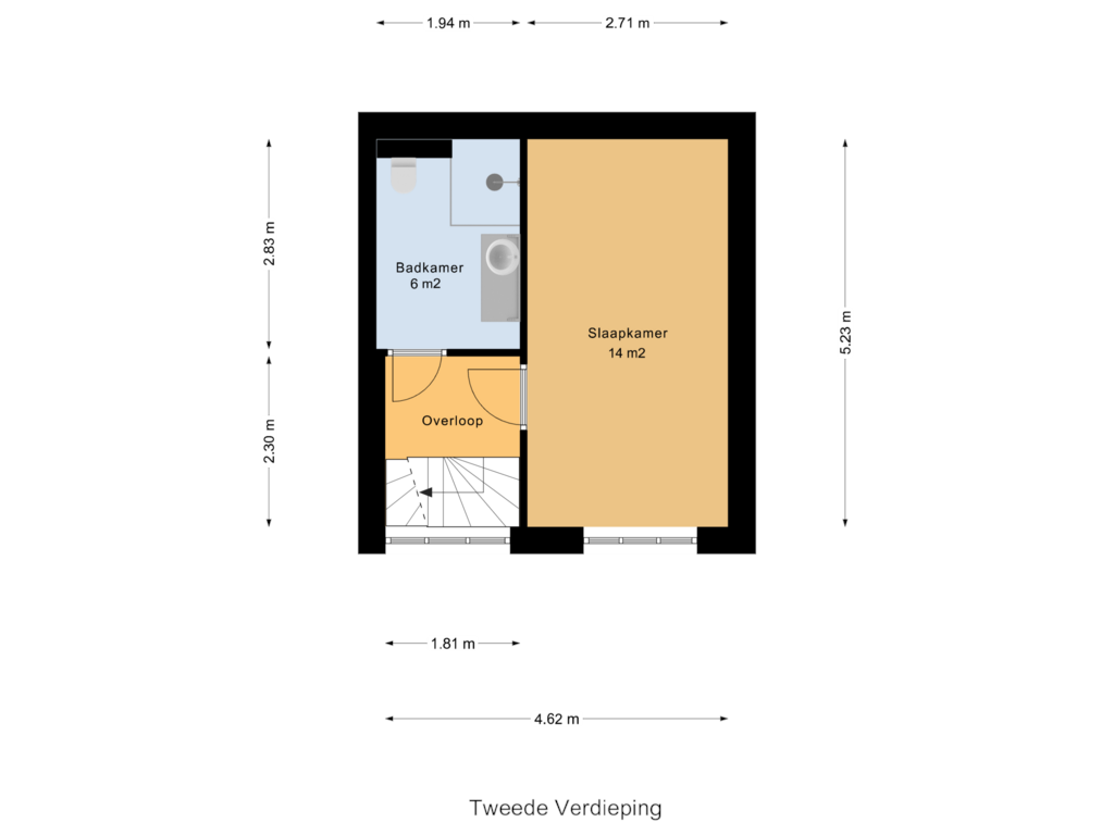 Bekijk plattegrond van Tweede Verdieping van Raoul Wallenbergplantsoen 7