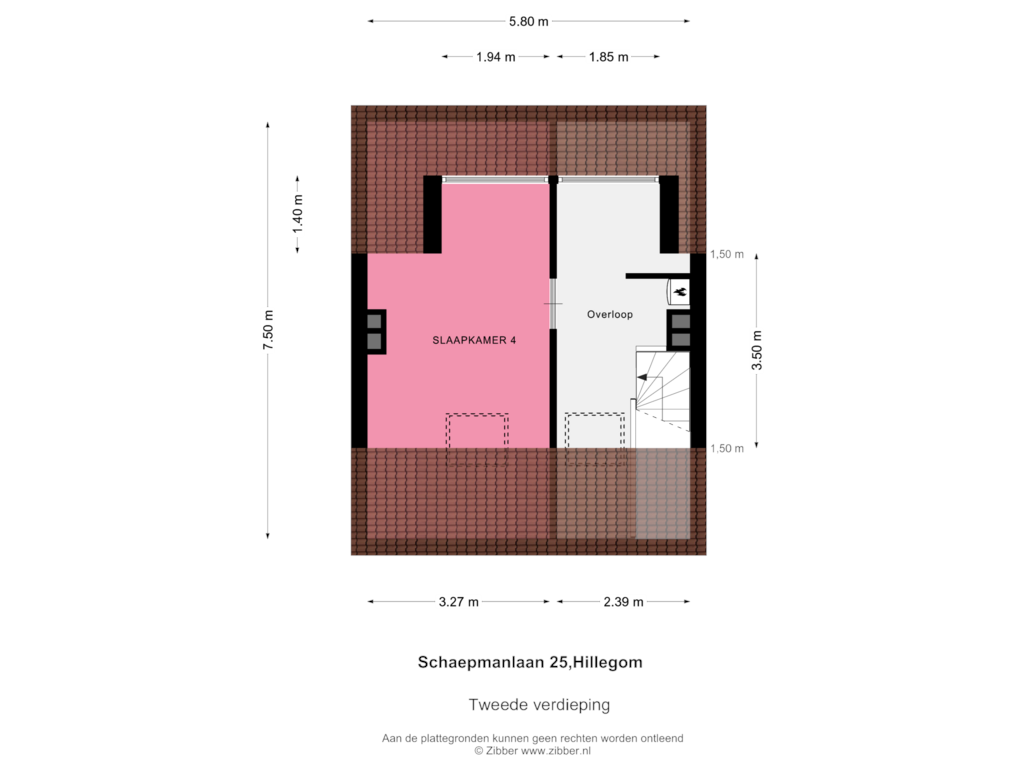 Bekijk plattegrond van Tweede verdieping van Schaepmanlaan 25