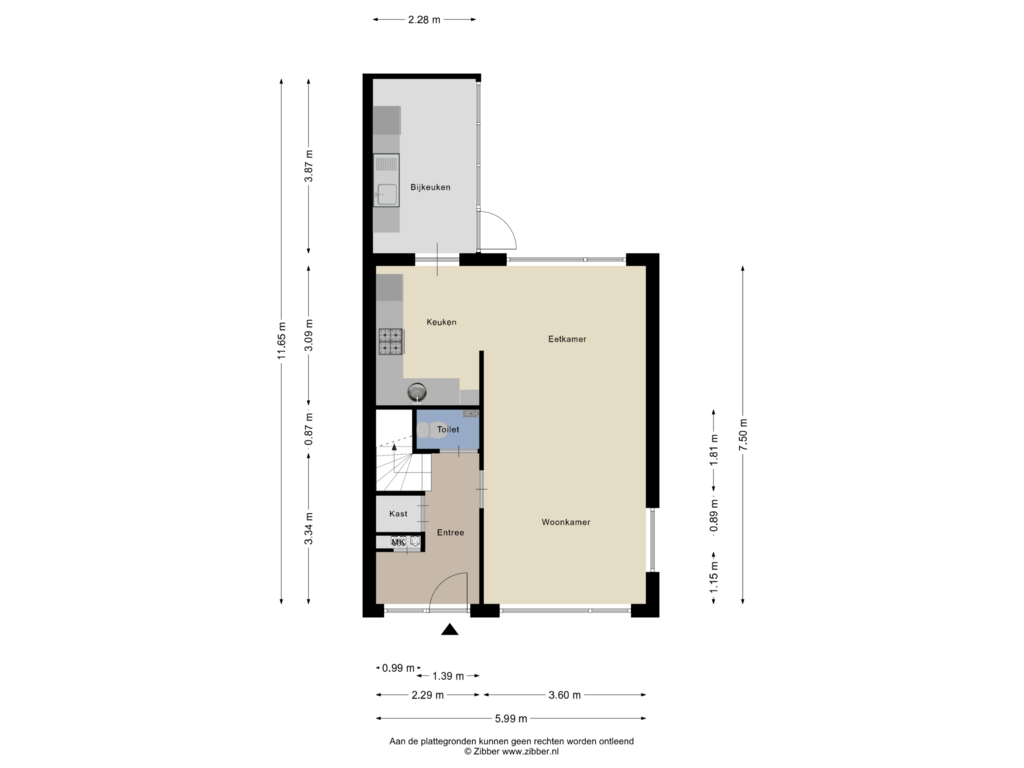 Bekijk plattegrond van Begane Grond van Kattebos 45