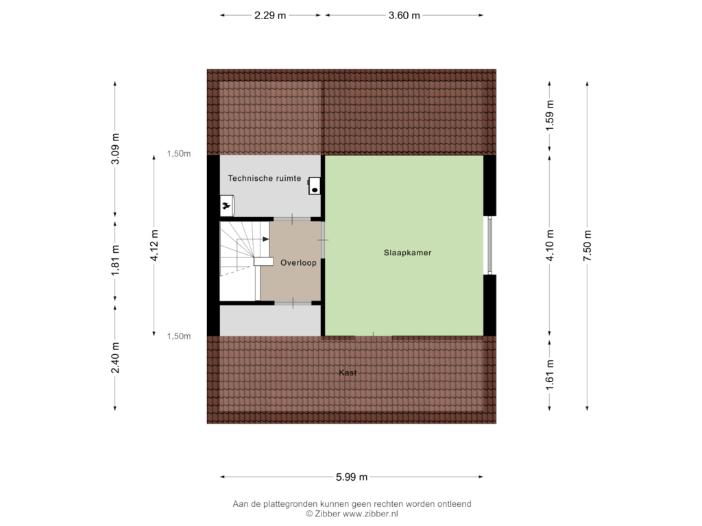 Bekijk plattegrond van Tweede Verdieping van Kattebos 45