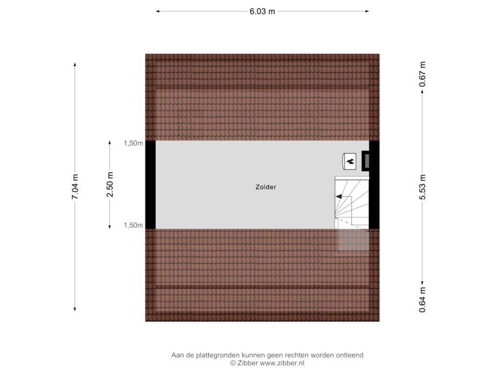 Bekijk plattegrond van Zolder van Lepelaarstraat 17