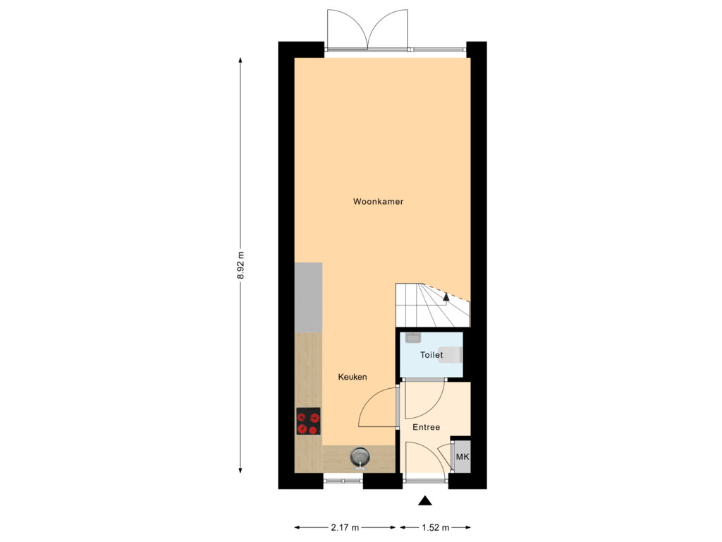 Bekijk plattegrond van Begane Grond van Hengelosestraat 3