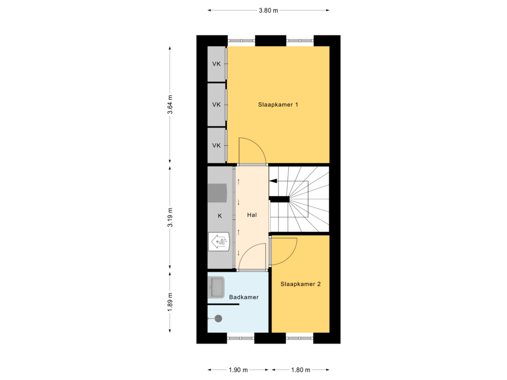 Bekijk plattegrond van 1e Verdieping van Hengelosestraat 3