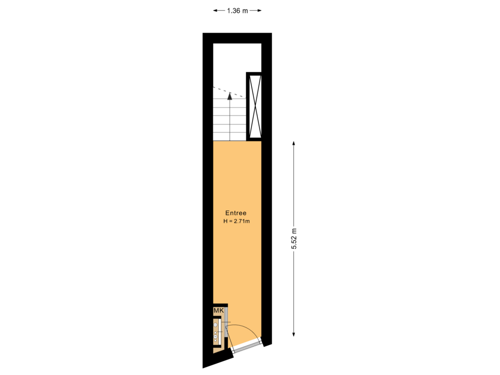 View floorplan of Begane grond of Grote Kerkstraat 4-A