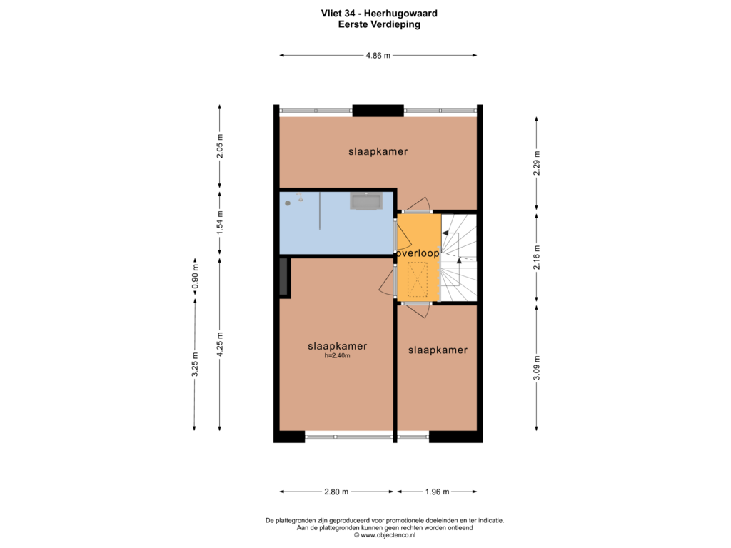 Bekijk plattegrond van EERSTE VERDIEPING van Vliet 34