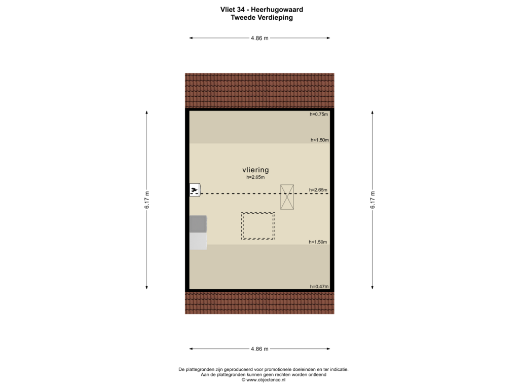 Bekijk plattegrond van TWEEDE VERDIEPING van Vliet 34