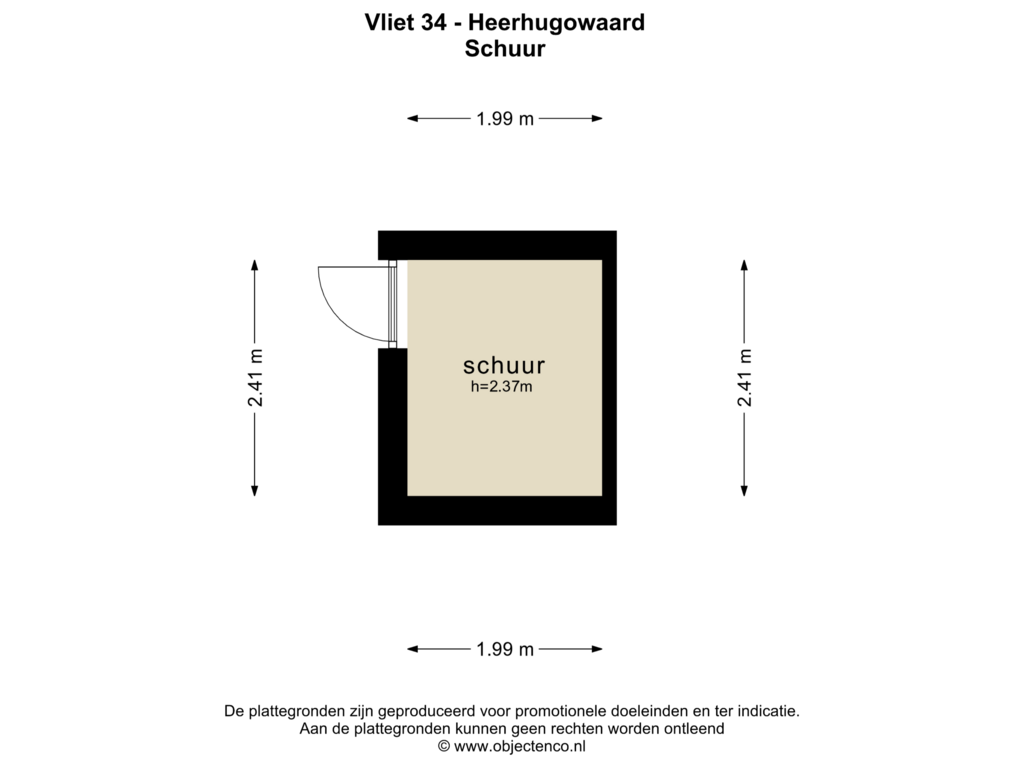 Bekijk plattegrond van SCHUUR van Vliet 34